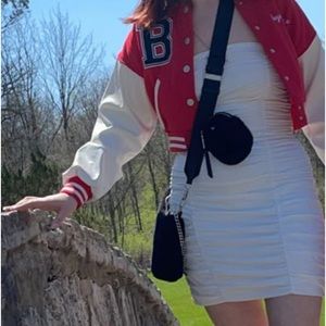 Super cute, red and white Leatherman jacket
